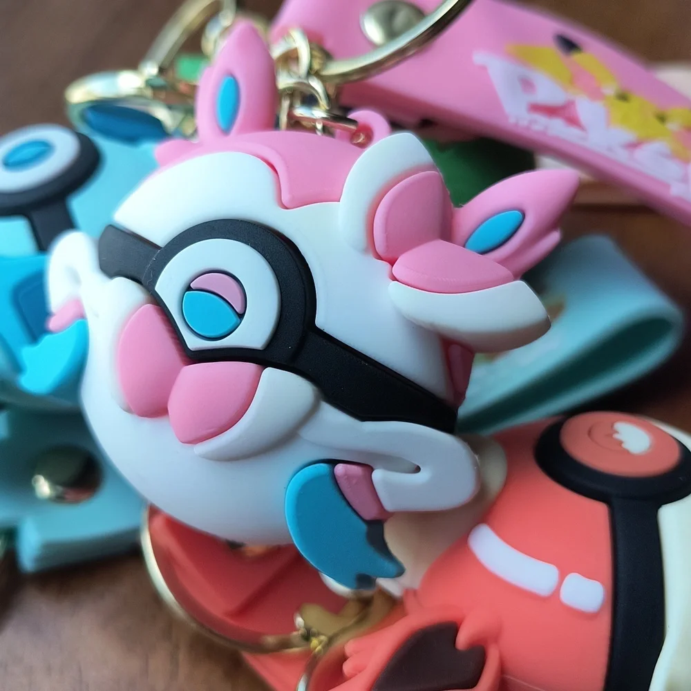 Pink Sylveon Silicone Keychain for Kids